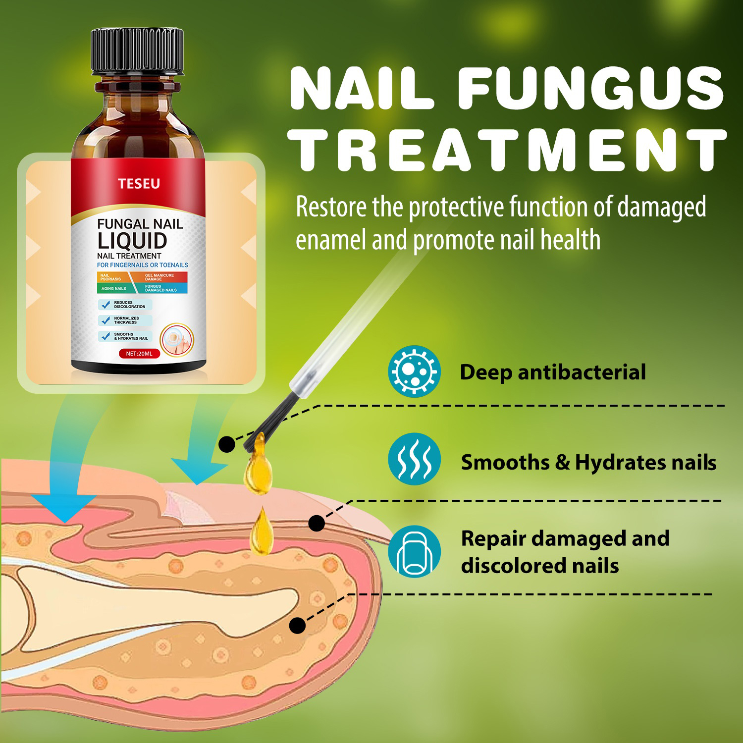 TESEU Fungal Nail Liquid Extra Strong Treatment for Toenails - Image 2